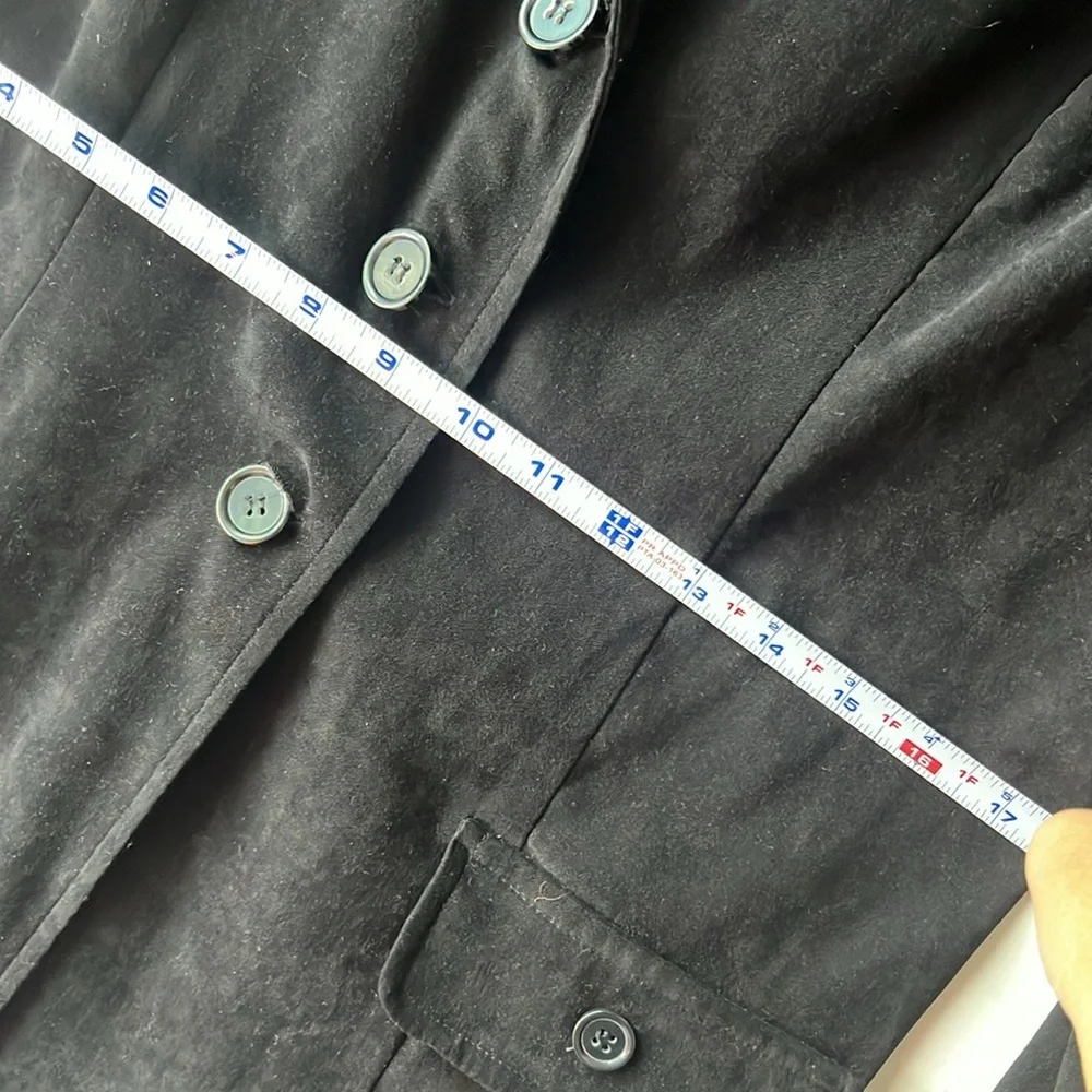 Vintage Sheri Martin suede‎ coat/blazer Black size 14 with buttons